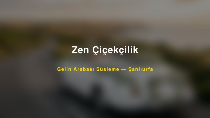 Zen Çiçekçilik Şanlıurfa Gelin Arabası Süsleme